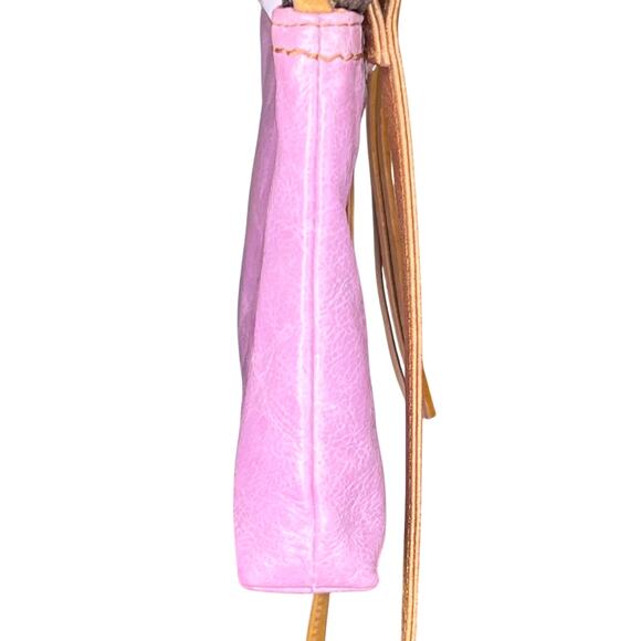 HOBO Pink and Tan Crossbody Bag with convertible wristlet strap - Picture 4 of 8